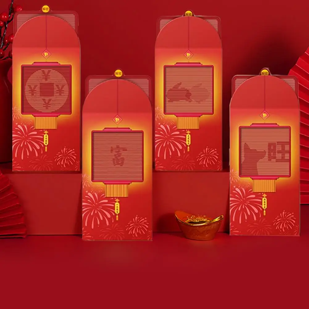 

2023 Red Envelopes Useful Beautiful Animation Design 2023 New Year Lucky Money Red Bags for Home Red Packets Money Envelopes