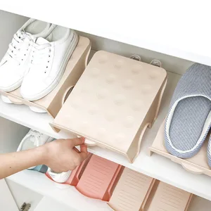Modern Shoe Rack Double-layer Shoe Holder Plastic One-piece Space-saving Removable Simple Home Living Room Shoe Storage