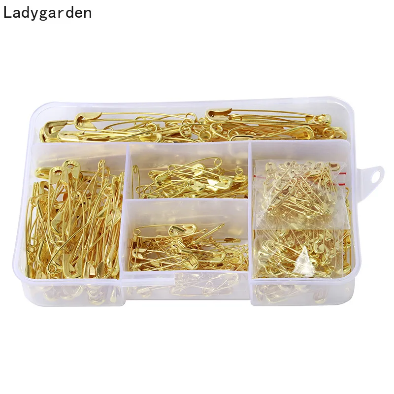 

350PCS 18-55MM Silver Tone Metal Stainless Steel Brooch Badge Jewelry Safety Pins Findings Sewing Craft Accessories Safety Pins