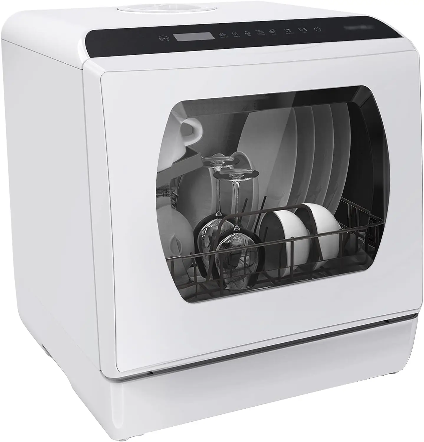 

Countertop Dishwasher, 5 Washing Programs Mini Dishwasher with 5L Built-in Water Tank & Inlet Hose, Baby Care & Fruit Wa