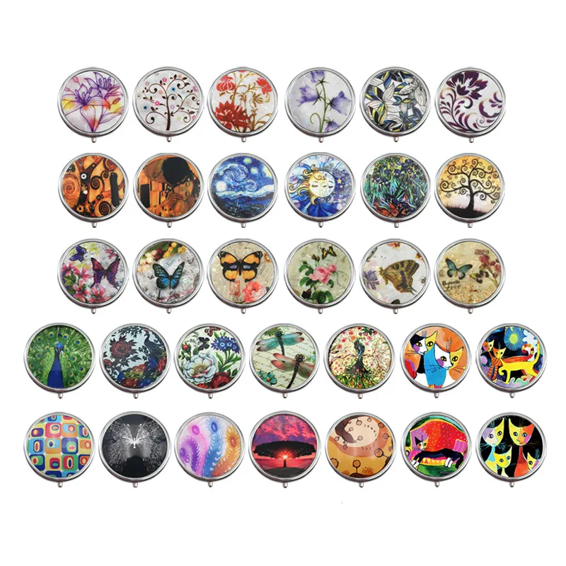 

100pcs Organizer Medicine Organizer Container Case Round Jewellery Storage Pocket Portable