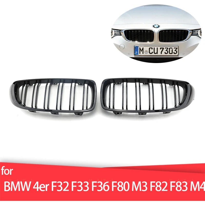 

BLACK Grille ABS Front Replacement Hood Kidney Grill For BMW 4er F32 F33 F36 F80 F82 2013-18 Cabriolet Coupe 425i 430i 440i 435i