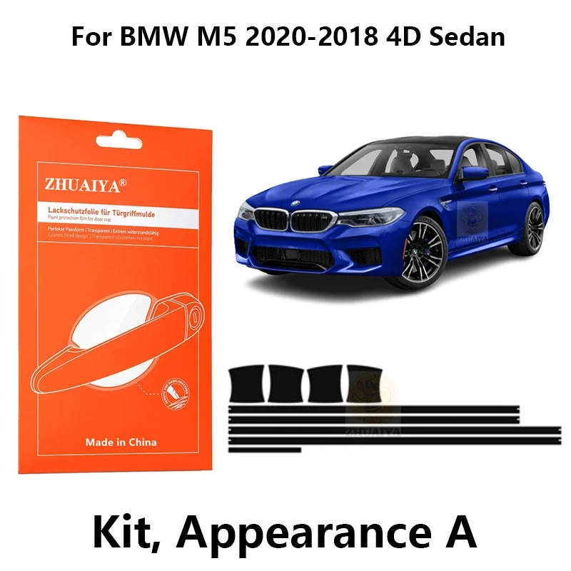 

Защитная пленка ZHUAIYA для красок дверной ручки, ТПУ PPF для BMW M5 2020-2018 4D, автомобильные аксессуары