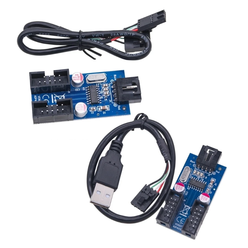 

Удлинительный кабель от 1 до 2, настольный 9-контактный разъем USB 2.0 для адаптера-концентратора, конвертер, Прямая поставка