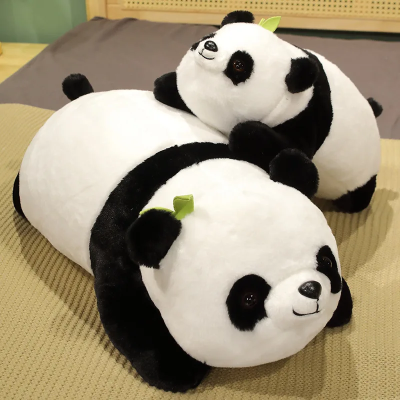 

Nice 50/70cm Cute Lying Panda Doll Stuffed Soft Bear Plush Toys Classic Animal Plushie For Kids Cartoon Sleep Pillow Girls Gift