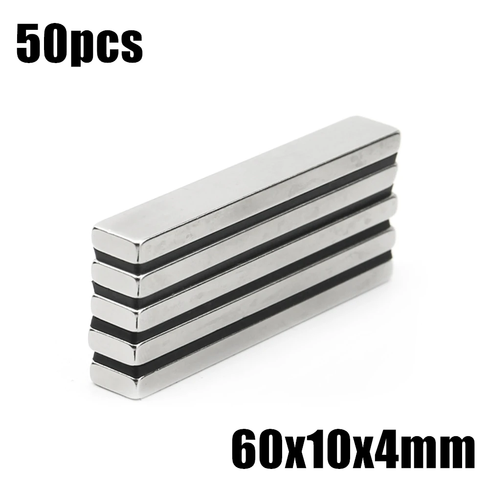 

50 шт. 60x10x4 мм сверхмощный редкоземельный блок NdFeB магнит N35 Магниты 60*10*4 мм