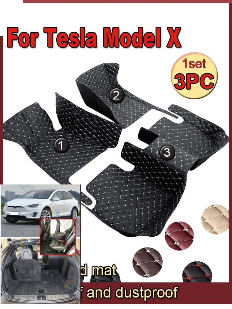 

Автомобильные коврики, напольные для Tesla Model X 2016 ~ 2022, 6 мест, защита от грязи, для Tesla Model X, аксессуары 2022, автомобильные аксессуары