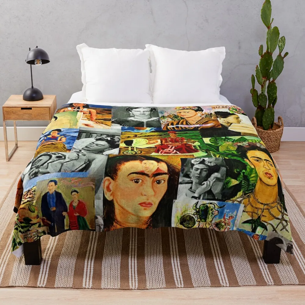 

Frida collage Throw Blanket Fur Blankets