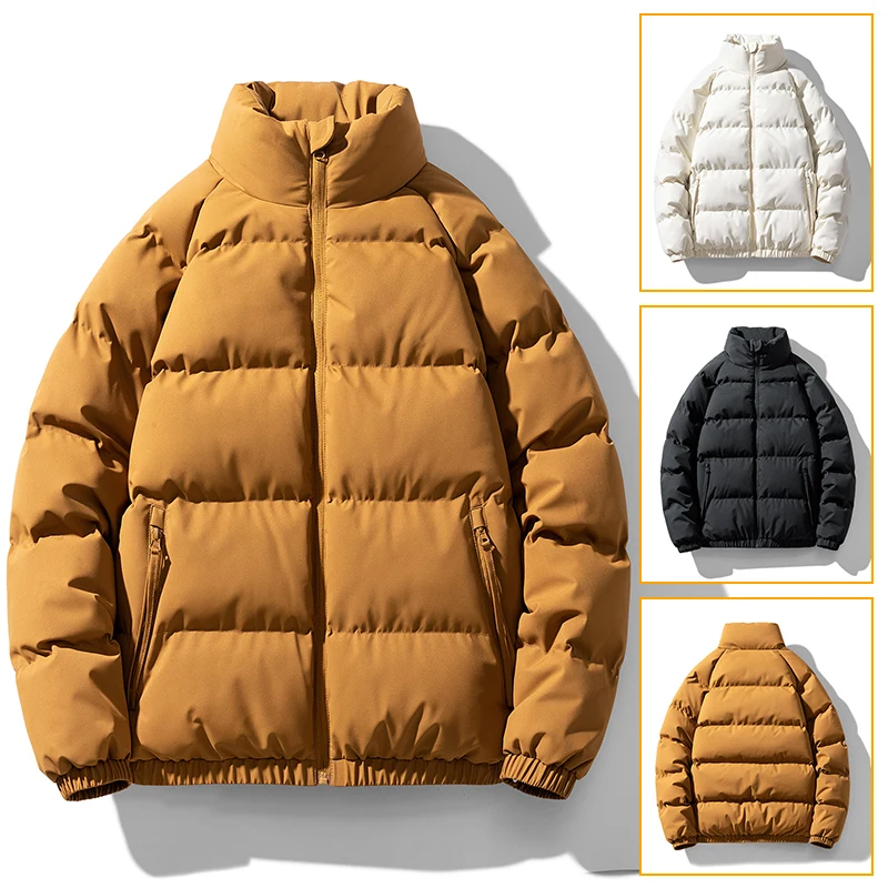 

Куртка мужская зимняя однотонная с хлопковой подкладкой, теплая уличная верхняя одежда из биометичного хлопка, нейтральная Повседневная ветрозащитная