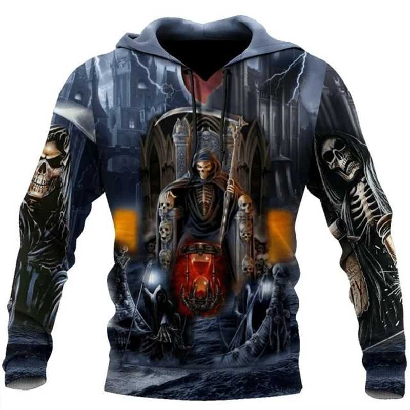 

Men's Hoodies Sweatshirt 3D Print Horror Skull Streetwear Harajuku Pullover Hip Hop Jacket Men Women Tracksuit Oversized Hoodie