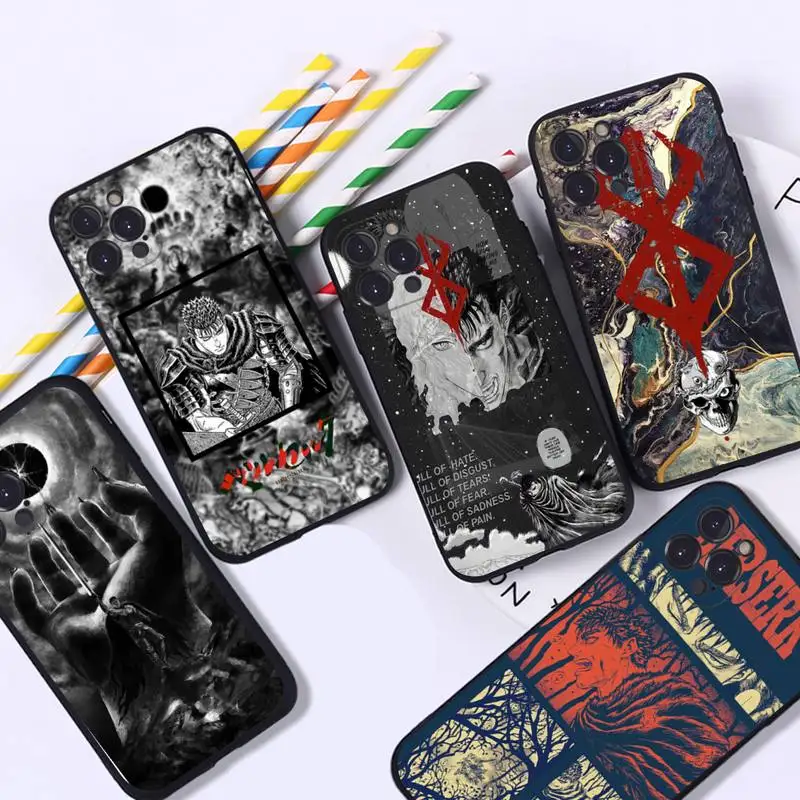 

Anime Berserk Guts Phone Case Silicone Soft for iphone 14 13 12 11 Pro Mini XS MAX 8 7 6 Plus X XS XR Cover