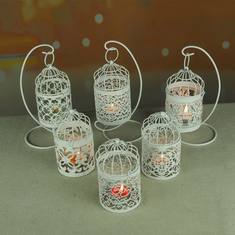 Candlestick Tealight Hanging Lantern Bird Cage Vintage Wrought