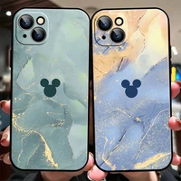 disney watercolor mickey mouse phone case for iphone 11 13 12 pro max 12 13 mini x xs xr max 5 6 7 8 plus back soft funda black