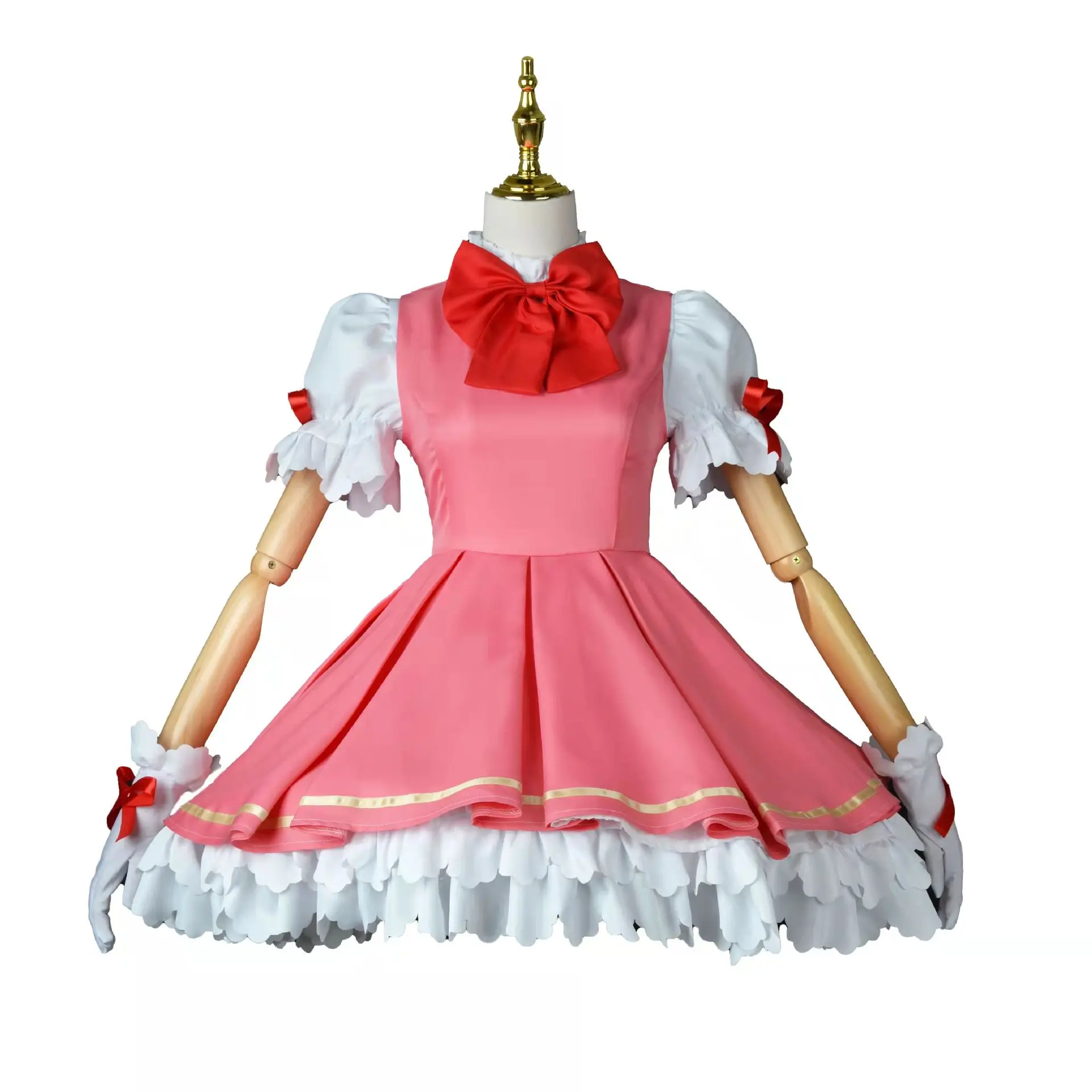 

Sakura Clow Magician Cosplay Costume Anime Card Captor Kinomoto Wig Red White Combat Uniform Wing Women Dress Halloween Clothing