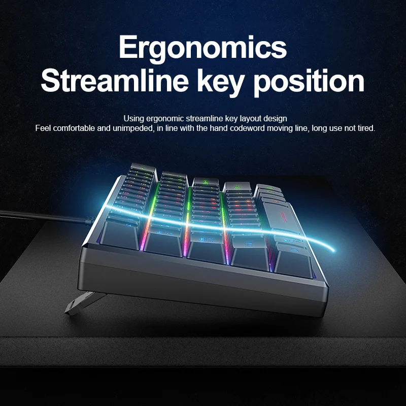 wired keyboard rgb led luminous mechanical feel for pc desktop computer laptop gaming backlit gamer office waterproof ergonomics free global shipping