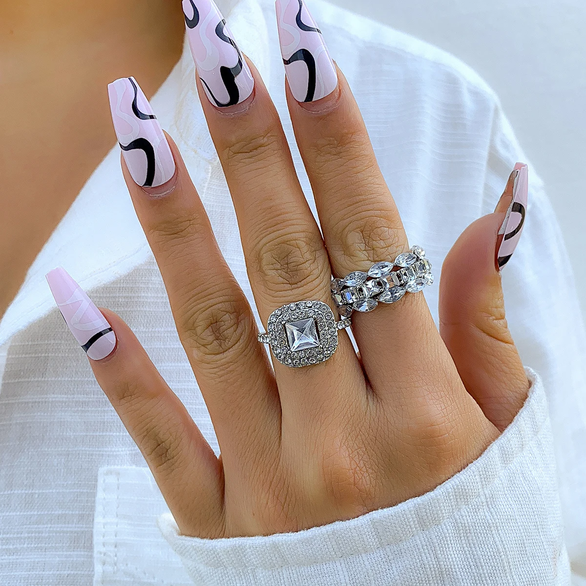 Комплект обручальных колец Ingemark для женщин и девушек роскошный дизайн с