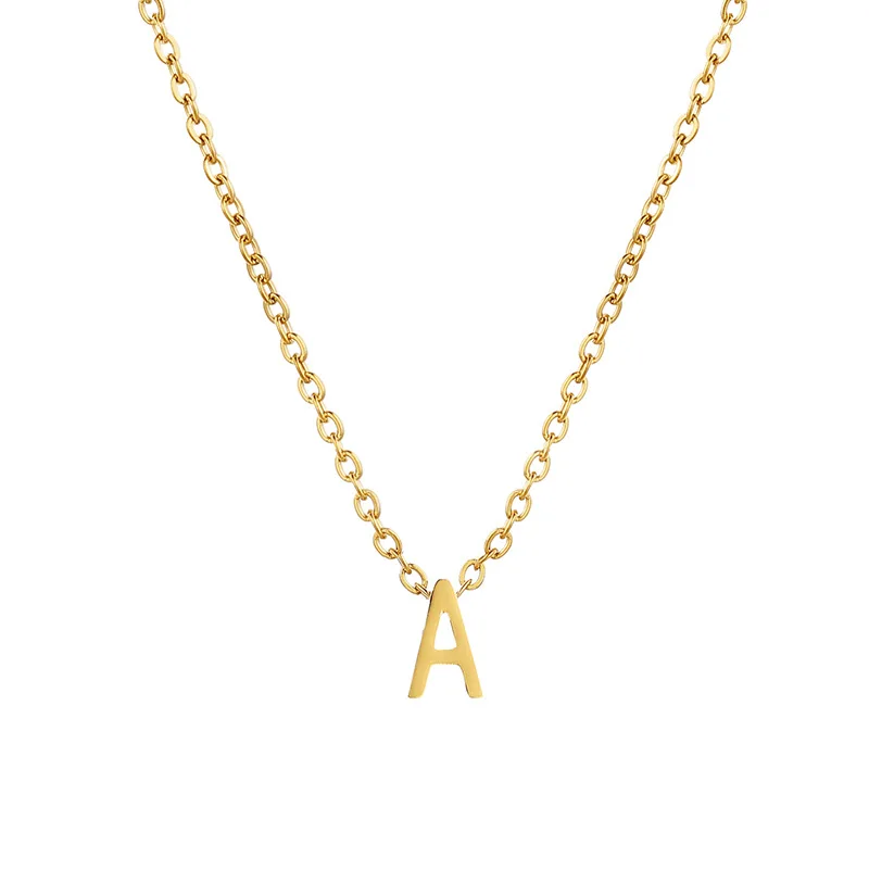 Ожерелье-подвеска из полированной нержавеющей стали золотого цвета с буквами на
