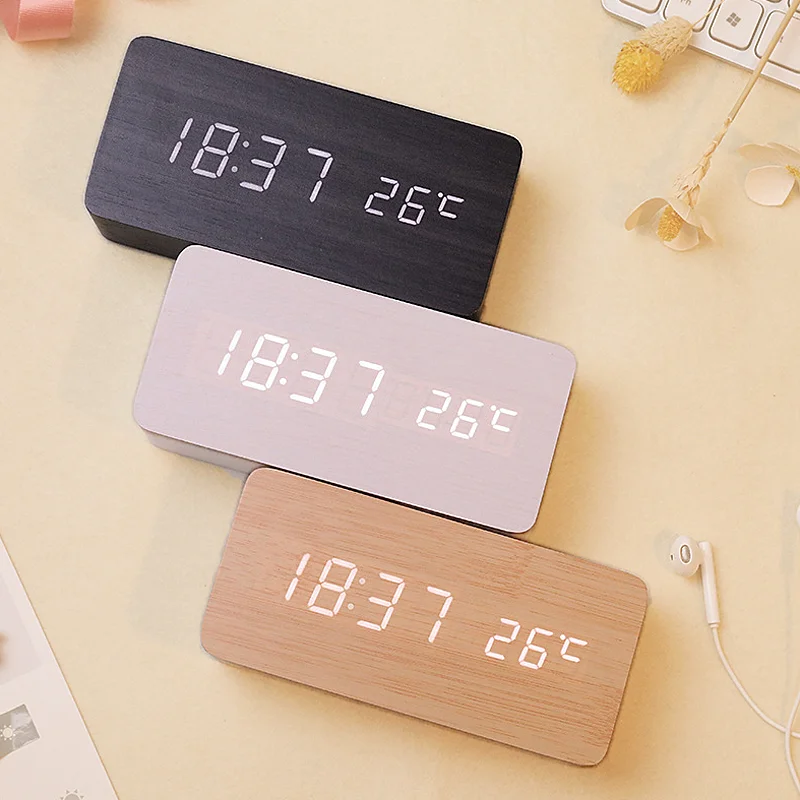 Электронные настольные часы цифровой будильник с голосовым управлением питание