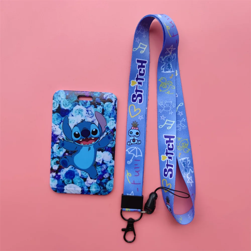 

Disney Stitch Kids Rope Card Case Cute Hanging Card Holder Badge Credit Card Protector Holiday Gift