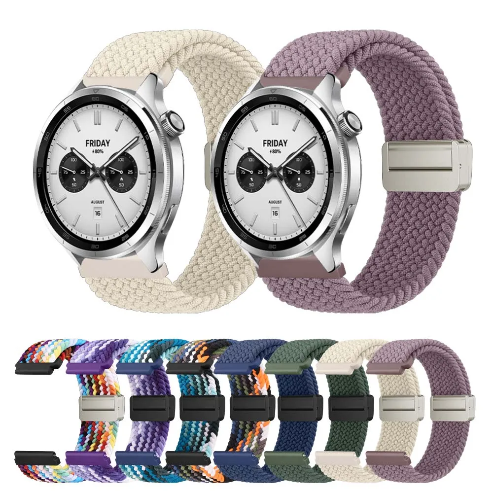 Магнитный плетеный ремешок 22 мм для Xiaomi Watch 2 Pro Mi Color S4 S3 S2 S1 Band Redmi watch 3 5 Lite Active Bands