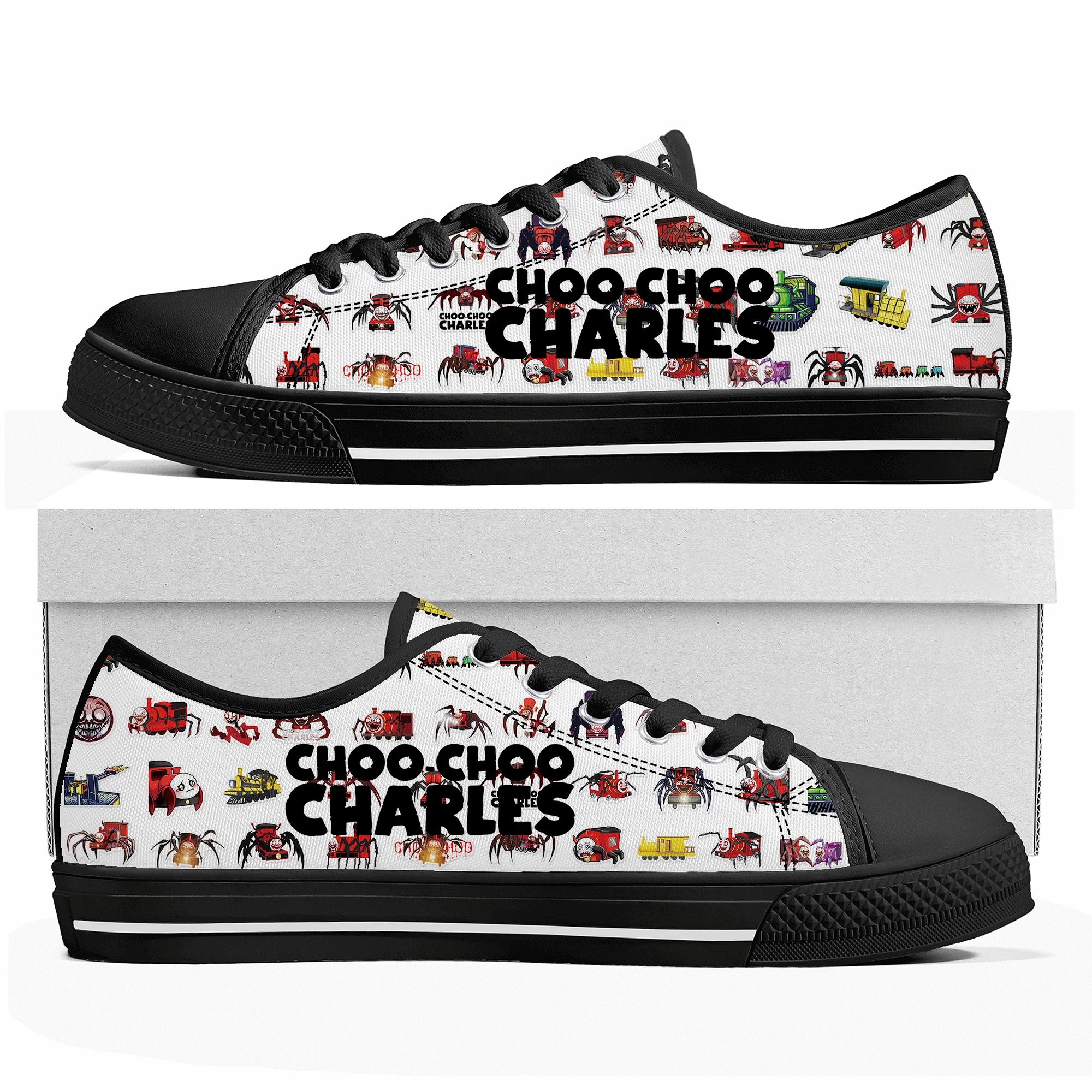 

Choo Choo Charles Custom Low Top Sneakers Cartoon Game Womens Mens Teenager High Quality Shoes Casual Tailor Made Canvas Sneaker
