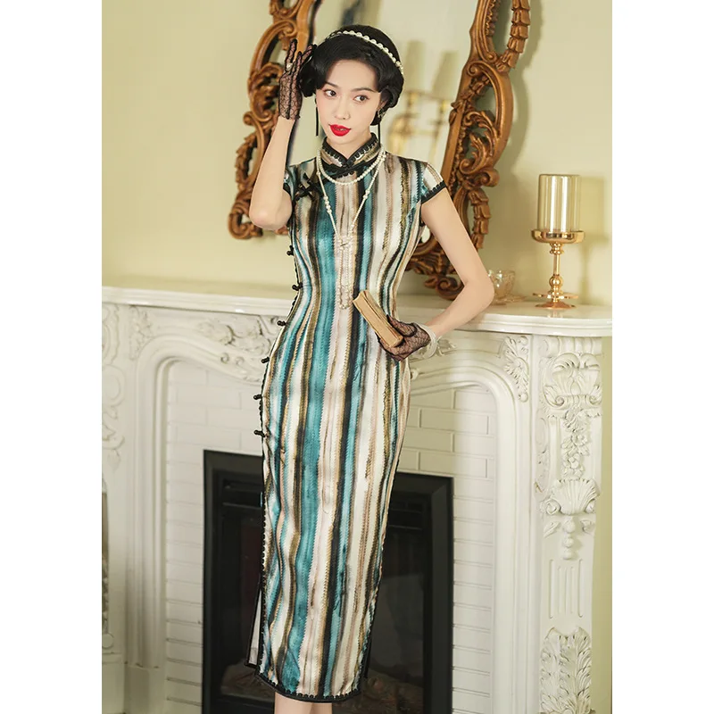 Улучшенное китайское женское Летнее шелковое высококачественное платье из