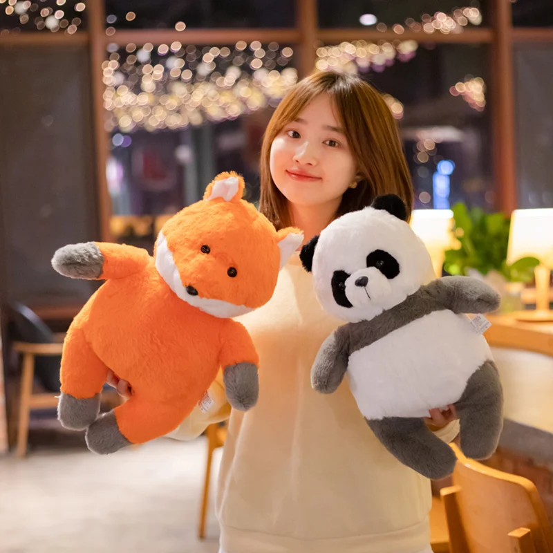 

Мягкая пушистая плюшевая лиса, милая мультяшная животная, панда, мягкая кукла для девочек, подарок на день Святого Валентина, милая декорати...