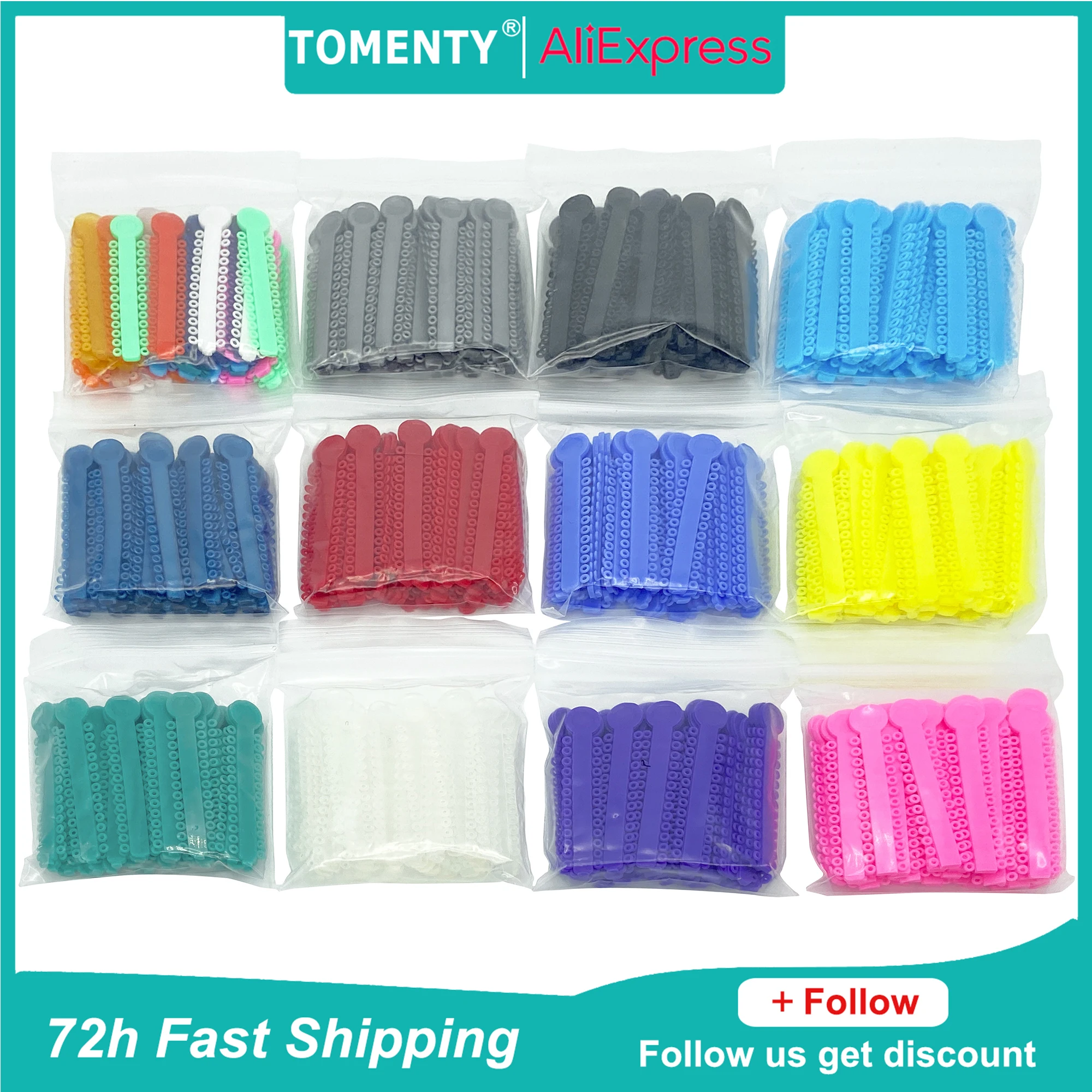 

1Pack=1040PCS/40Sticks Dental Orthodontic Elastic Ligature Ties Bands for Brackets Braces Ortho Treatment 42 Colors Optional