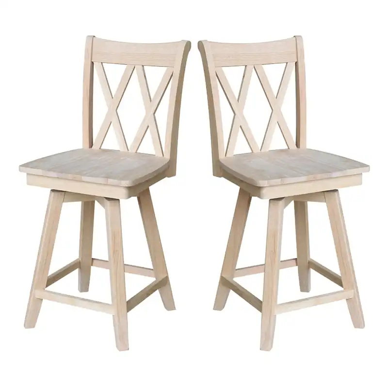 

International Concepts Double X Back Swivel Bar Stool