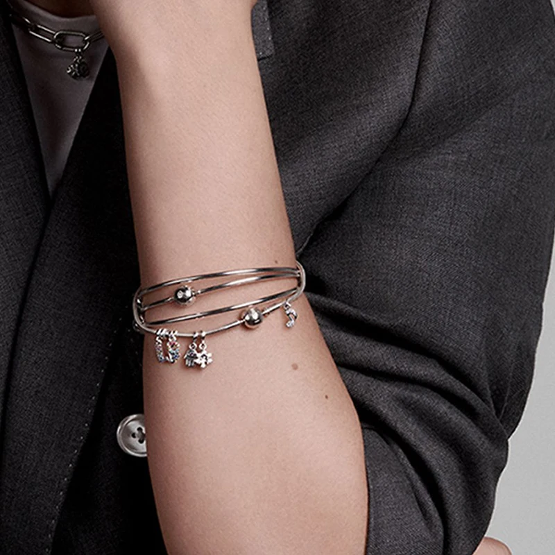 

925 Silver Me Series Starfish Moon Pineapple Small Charms Pendant Bead Fit Original Pandora Me Bracelet Bangle Women Jewelry DIY