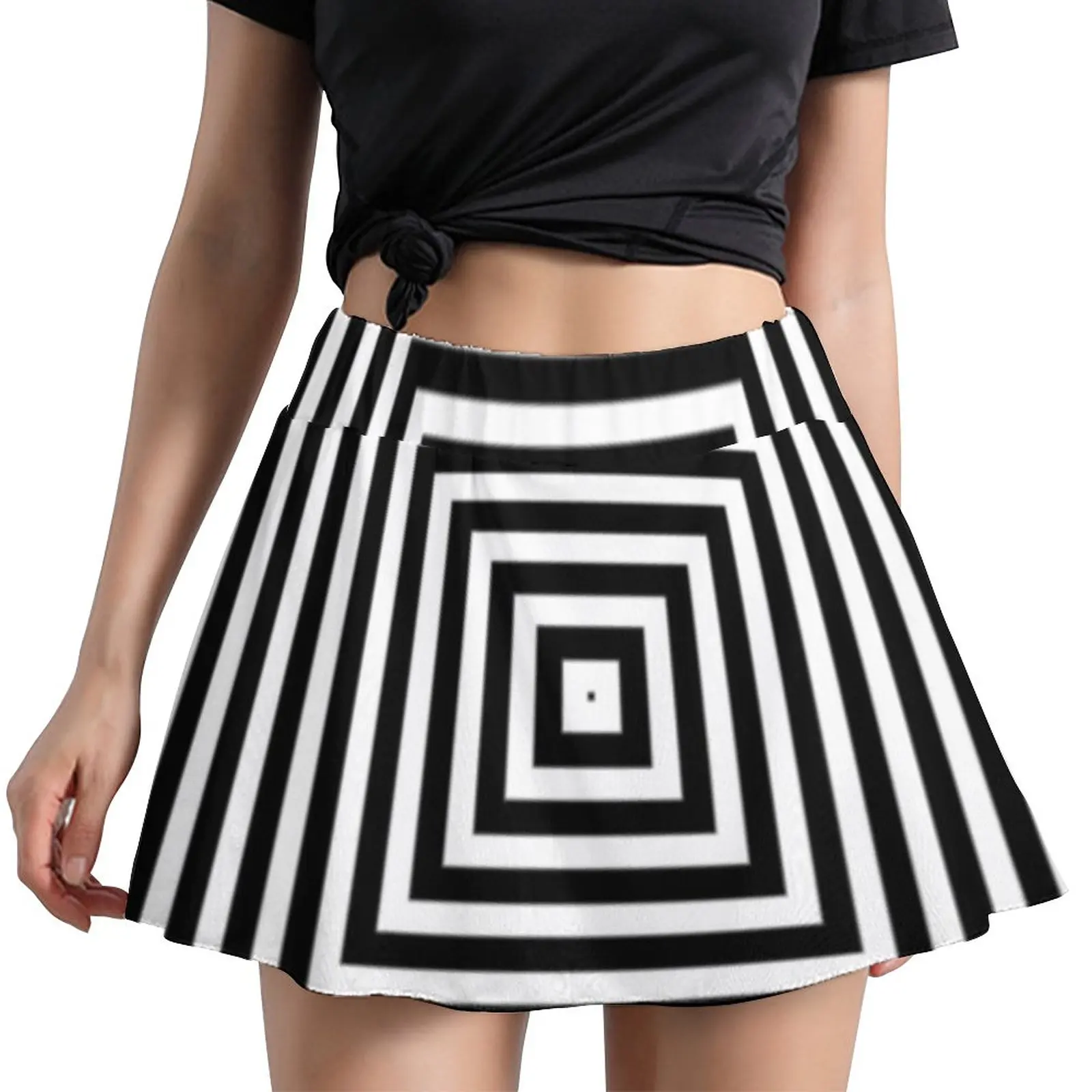 

Психоделическая юбка, квадратная ретро мини-юбка с оптической иллюзией, летняя повседневная юбка с высокой талией и принтом в стиле Харадзю...