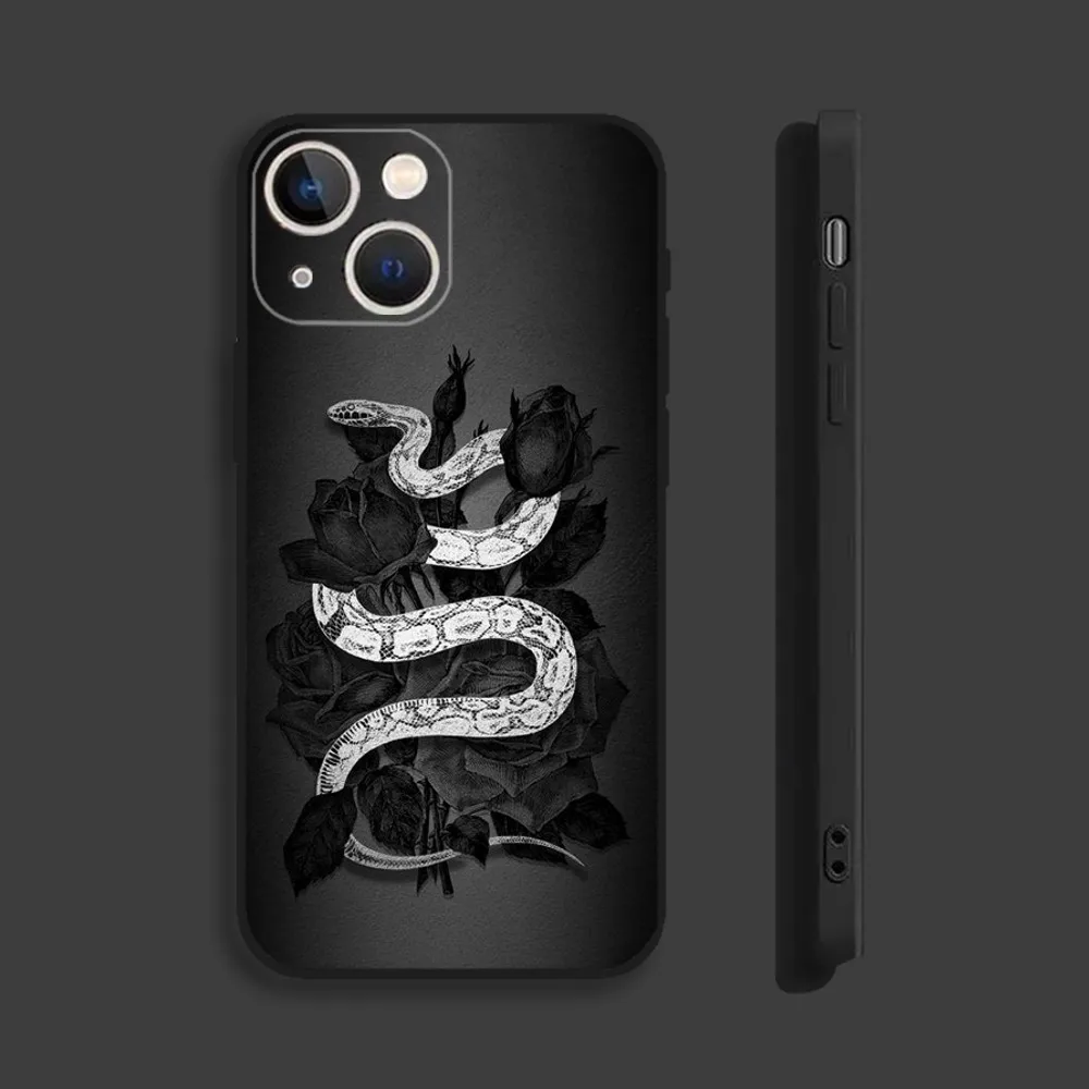 Ретро чехол для телефона с черепом и змеей iPhone 15 14 13 12 11 Plus Pro Max XR XS X 7 8 SE мини