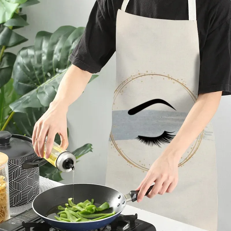 Милый кухонный фартук с узором ресниц домашний для приготовления пищи выпечки и