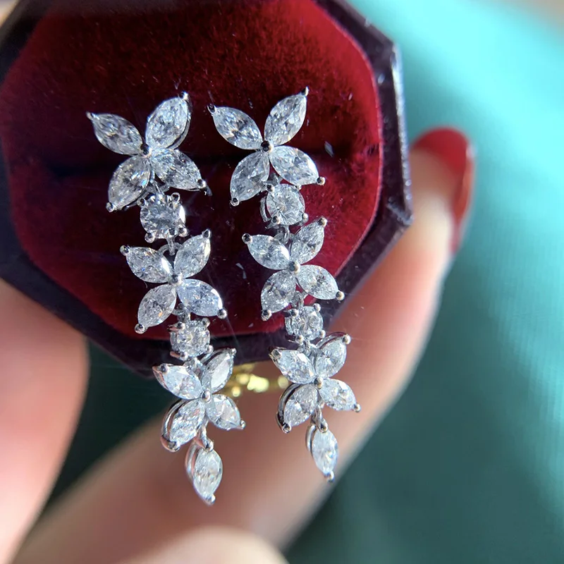 

New 2021 New Women's Earrings Simple Stylish Design Bridal Wedding Drop Earrings Fancy Girls Gift Statement Jewelry Wholesale