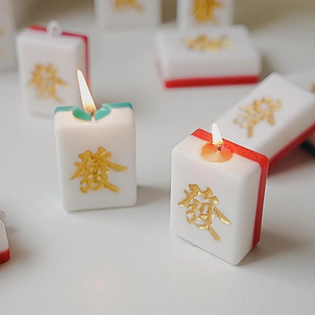 

Mahjong Scented Candle Home Decoration Desktop Ornaments Photo Props Soy Wax Aromatherapy Candles Creative Fragrance Candle