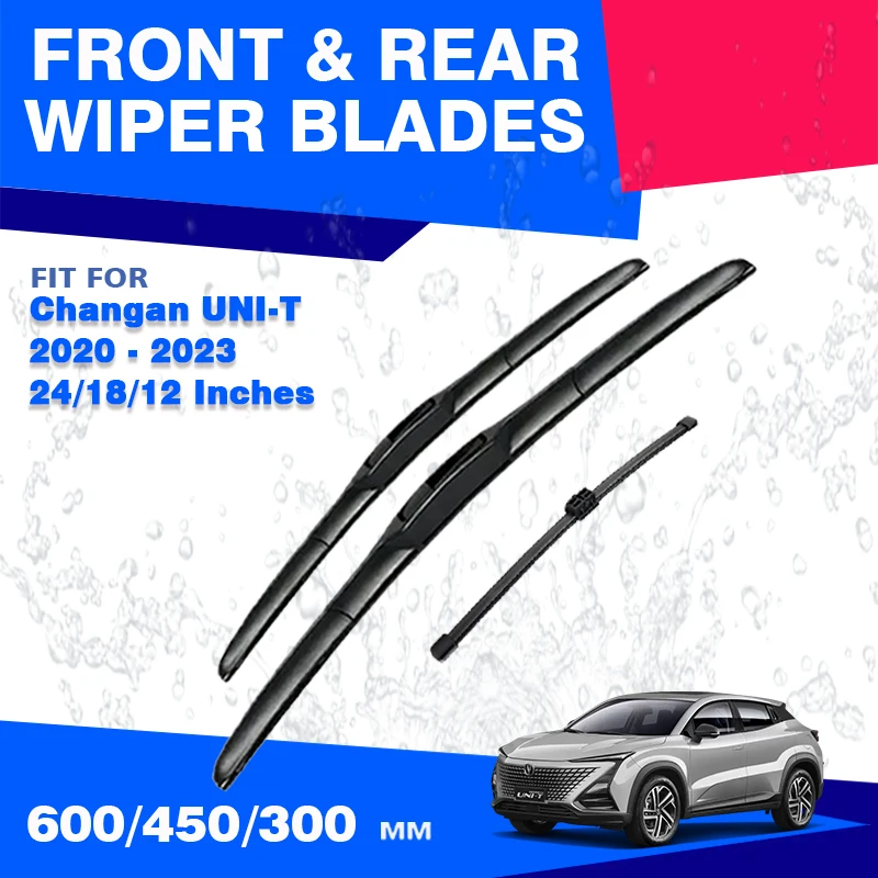 

Для Changan UNIT UNI-T 2020 2021 2022 2023 передние и задние щетки стеклоочистителя лобовое стекло 24 "18" 12 " HD тихие щетки аксессуары