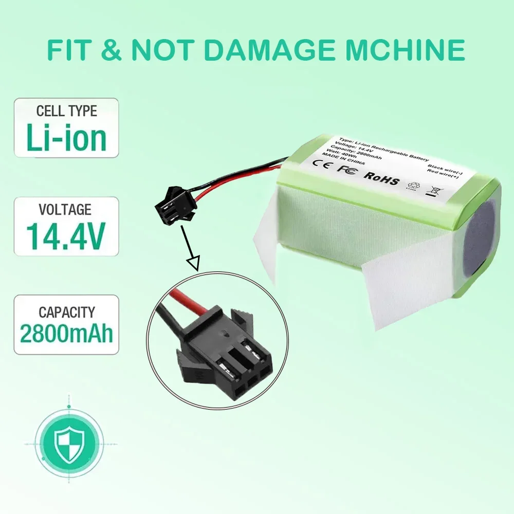 Литий-ионный аккумулятор Conga 990 1090 950 Cecotec 14 4 В 0 Ач для Ecovacs Deebot DN621 601/605 Eufy RoboVac 35C Panda