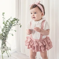 baby girl clothes baby girls linen bloomers shorts fashion toddlers kids pink tutu skirts faldas ruffle straps pants spodnica