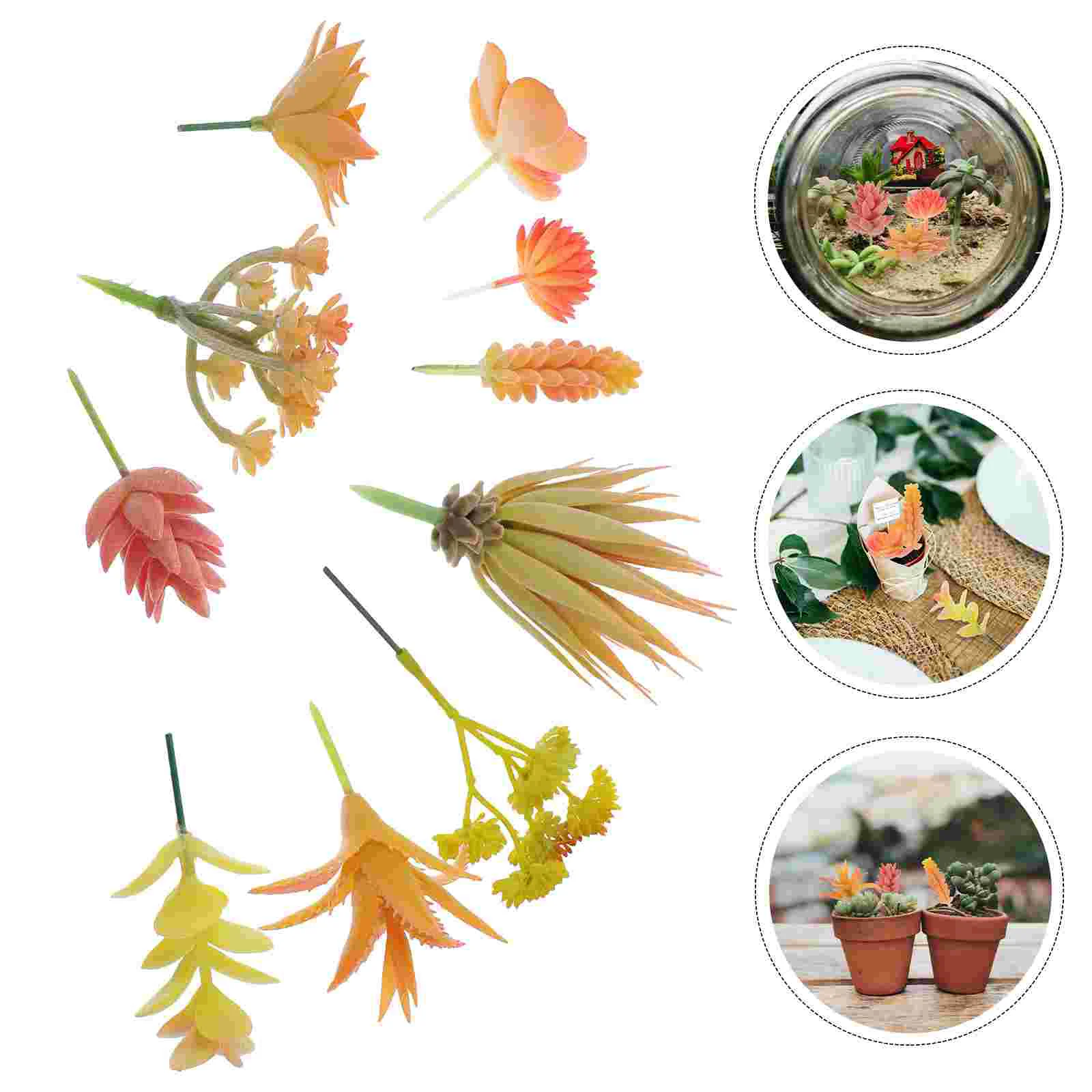

10pcs Artificial Faux Artificial Plastic Decoration Fake Succulent for Office Home