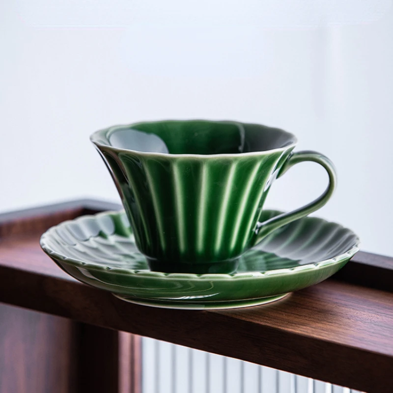 Сет чашек и блюдец в ретро-стиле для кофе "Home Tea Ceramic Kung Fu Drinking Drinkware Kitchen Dining Bar Garden on".