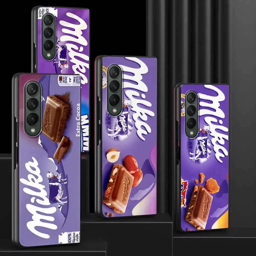 

Chocolate Milka Bo Hard Case for Samsung Z Fold3 5G Silicone Phone Cover For Galaxy Z Fold 3 Shockproof Shell for ZFold 3