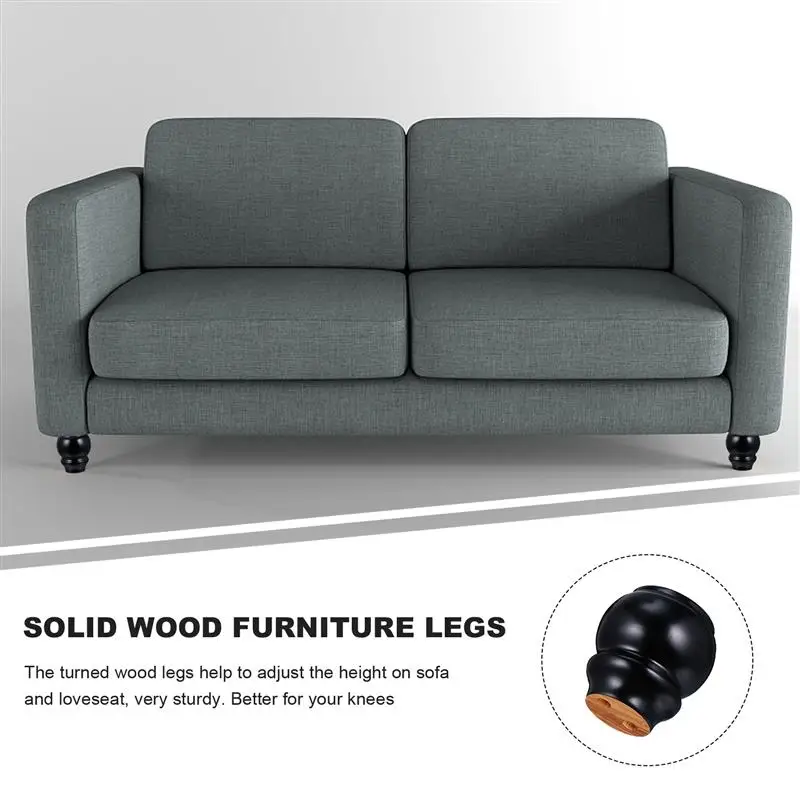 

Legs Replacement Wood Sofa Furniture Leg Set Armchair Table Coffee Accessories Bun Feet Couch Desk Century Mid For