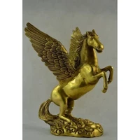 copper brass chinese crafts asian wonderful collectibles old decorated handwork pegasus statue sculpture