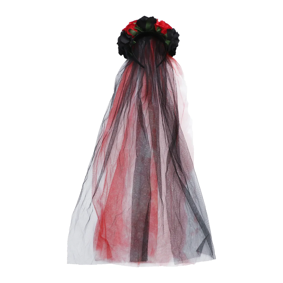 

Veil Flower Headbandheadpiecedaythe Deadwomen Black Rose Hair Mexican Costume Accessories Gothic Veils Cosplay Wedding