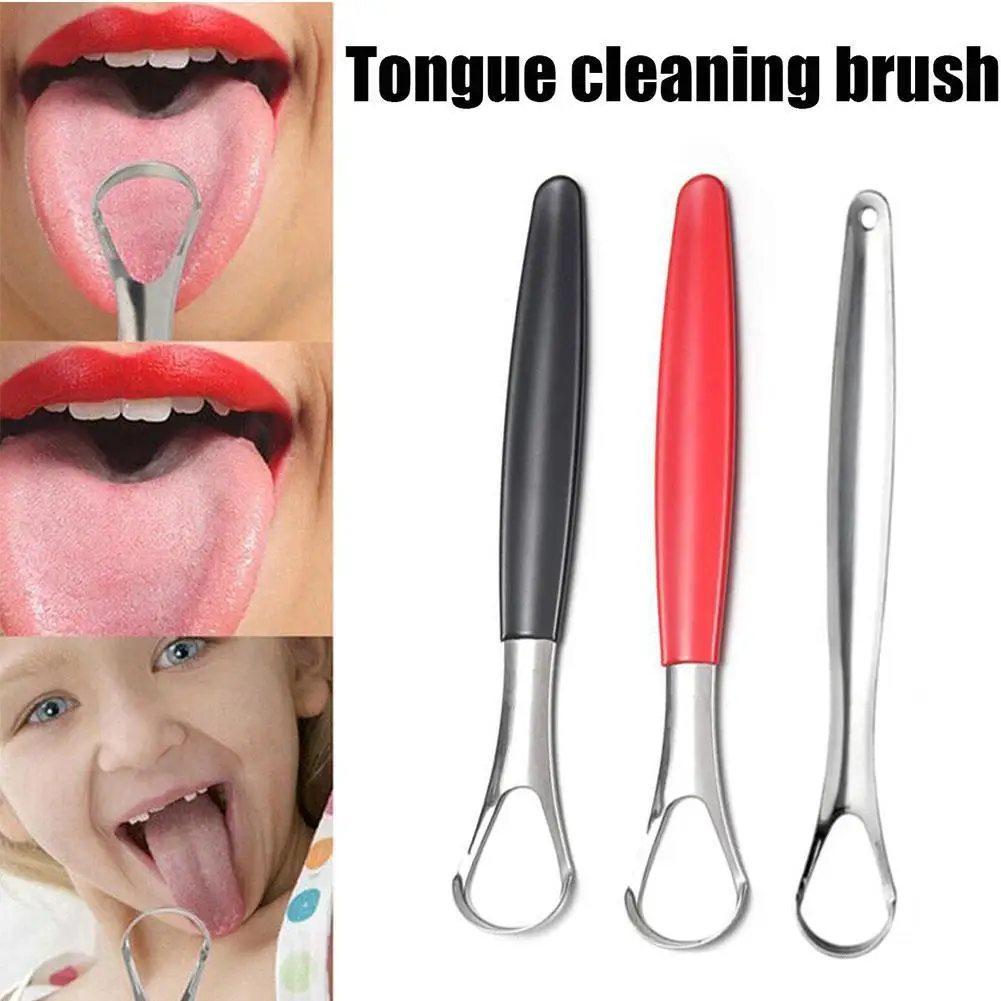 

Tongue Scraper Stainless Steel Oral Tongue Cleaner Brush Cleaning Coated Tongue Toothbrush Oral Hygiene Care Tools