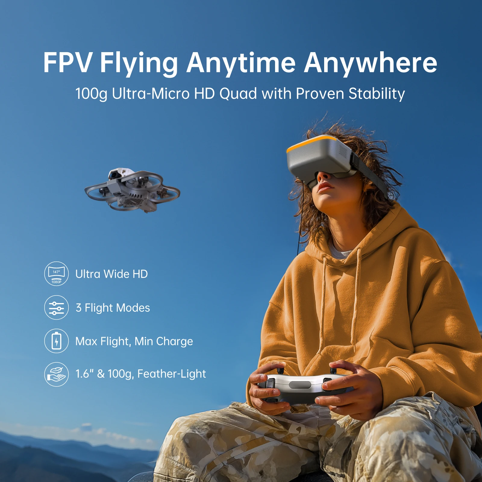 Фото CADDXFPV Protos 1.6-дюймовый бесщеточный квадрокоптер Whoop с комплектом VTX Ascent Lite, профессиональный мини-дрон для FPV-гонок на радиоуправлении №2