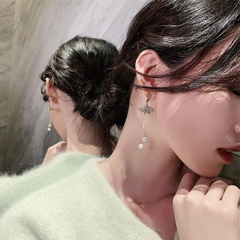 Новинка модные серьги-подвески золотого цвета с металлическим блеском несколько