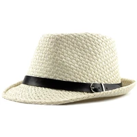 summer straw hat men cool fedora paper hats for women breathable fedoras cap solid vintage couple sun protection caps wholesale