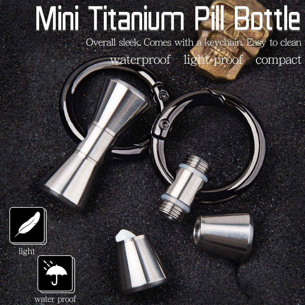 Флакон с двойным слоем из титанового сплава водонепроницаемый компактный для