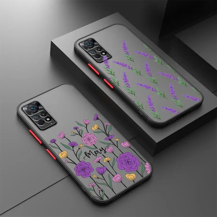 Чехол для телефона с цветами лаванды Xiaomi Redmi 10A 12 12C 13C 10 10C 9 9A 9C 9T K40 Pro A1+ A2 Plus